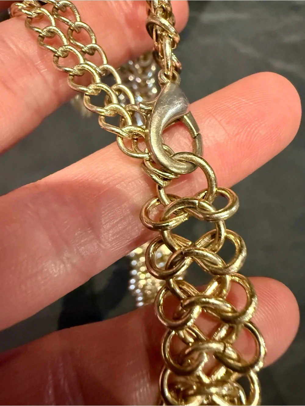 Vintage Gold and Blue Toned Statement Necklace